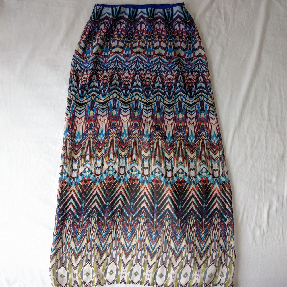 Gianni Bini Open Front Maxi Skirt Multi Color - image 8